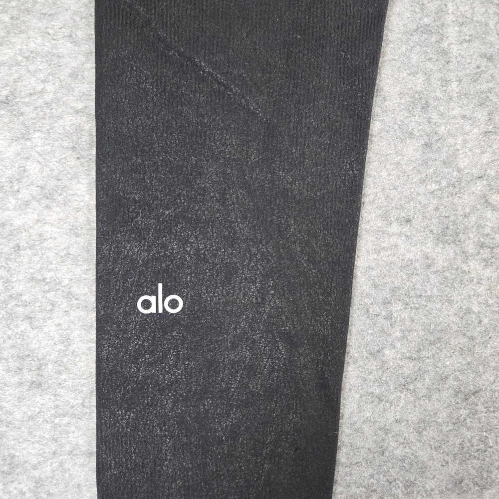 Alo Womens Black Crackle Moto High Waist Leggings XS - Picture 5 of 7